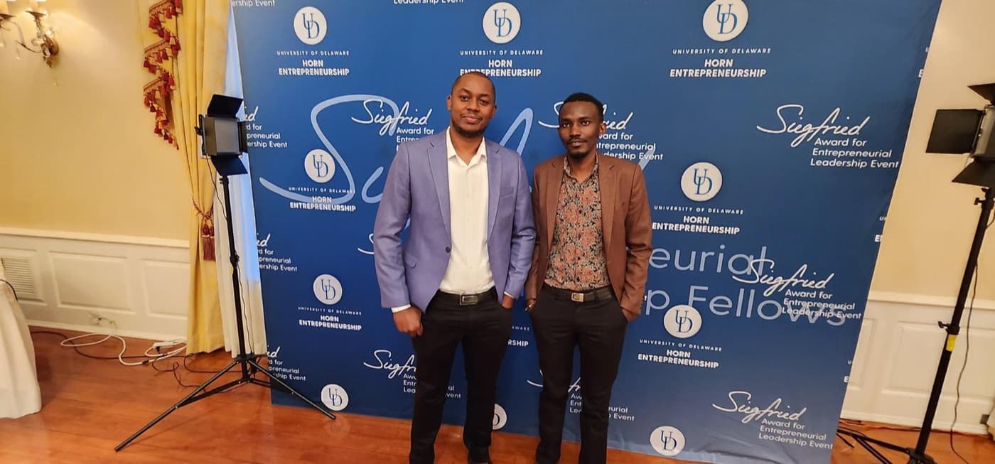 Morris Kithinji with another attendee at the Siegfried Award event