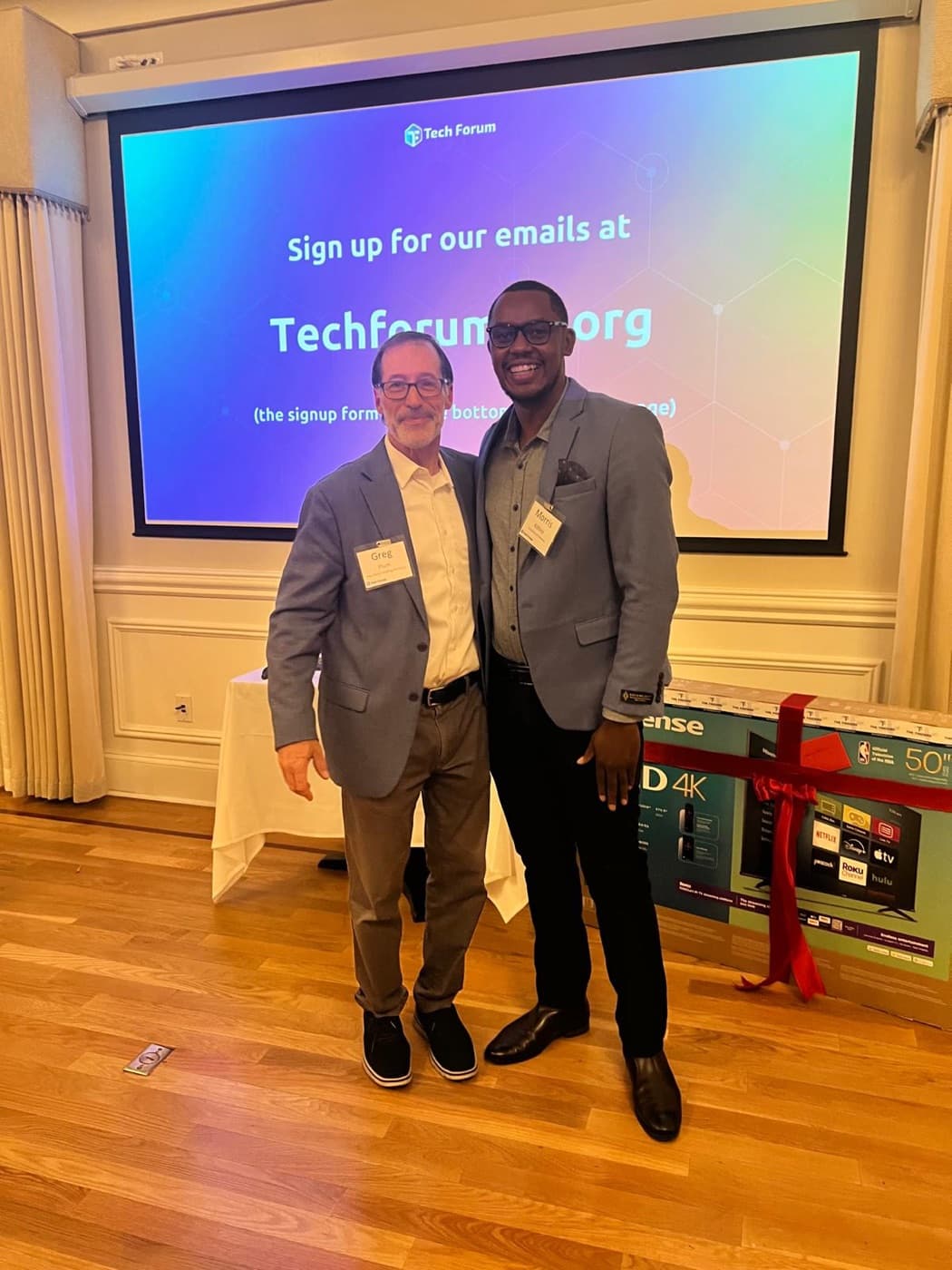 Morris Kithinji with another attendee at Tech Forum Delaware
